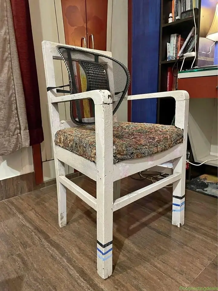 Wooden Armchair with Cushioned Seat