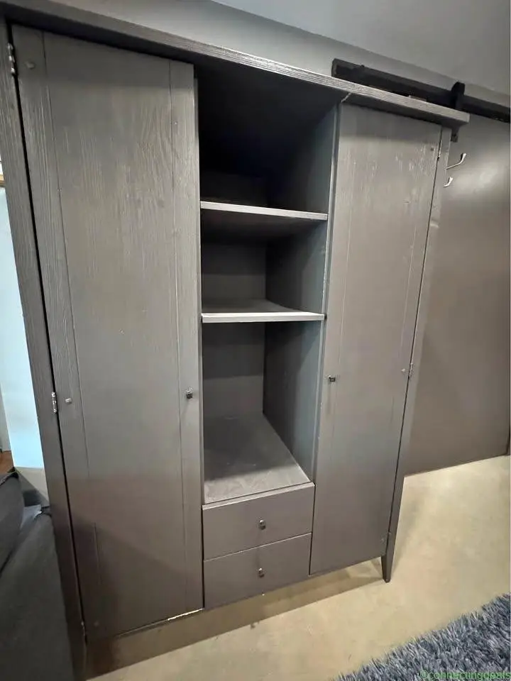 Free - Grey Wooden Wardrobe Armoire