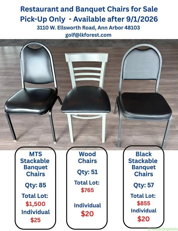 Restaurant and Banque Chairs for Sale
