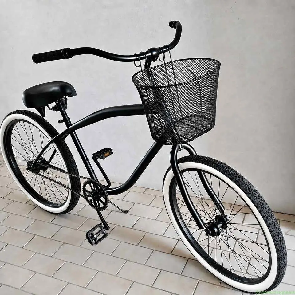 Black Beach Cruiser with White Wall Tyres