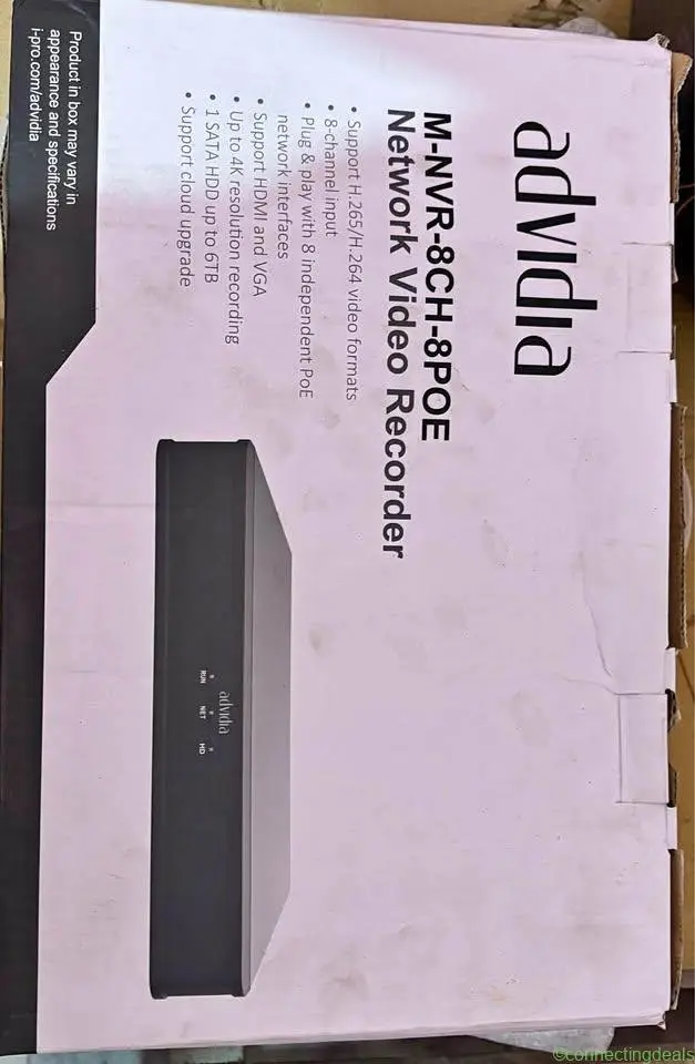 Advidia 8-Channel 4K NVR with 8 POE Ports - Image 1