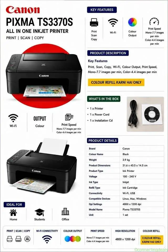 Canon PIXMA TS3370S - Image 1