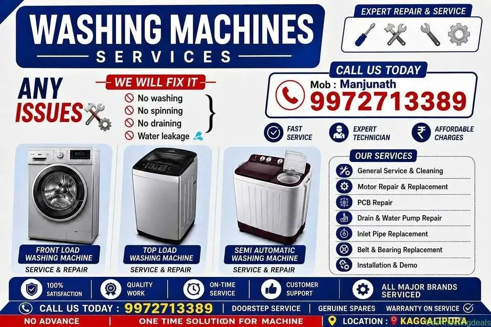 Washing machine service and repair kaggalipura 📍