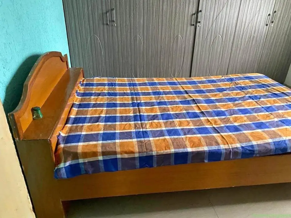 Solid Wooden Single Bed with Headboard – Good