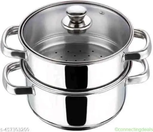 Momo maker 2 tier Steamer with glass lead - Image 1