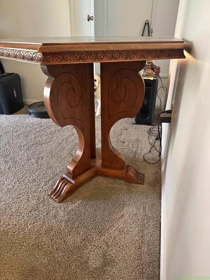 Hexagon Shaped Wooden Table