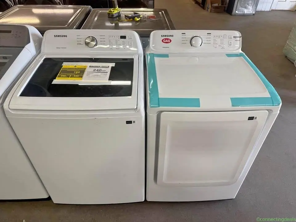 ⚡️SAMSUNG WHITE TOP LOAD, GAS WASHER DRYER