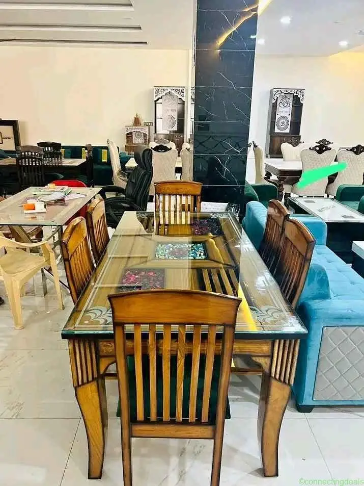 Teak wood dining table set _6 seater - Image 1