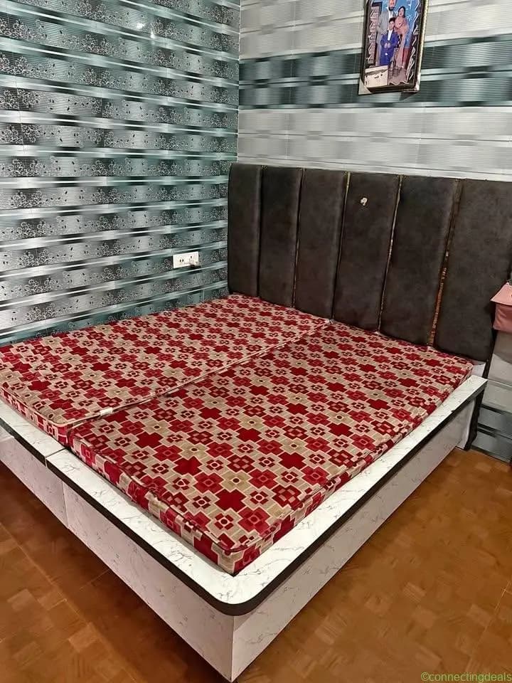 Box Double Bed with mattress - Image 1