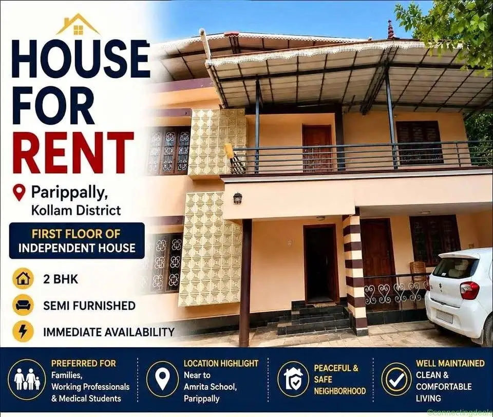 House for rent, Parippally,Kollam