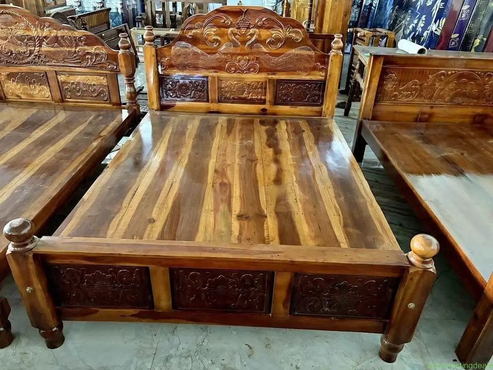 Queen size cot poovarasu wood