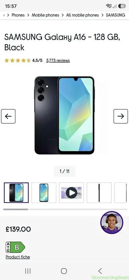 Mobile phone for sale Samsung galaxy a16