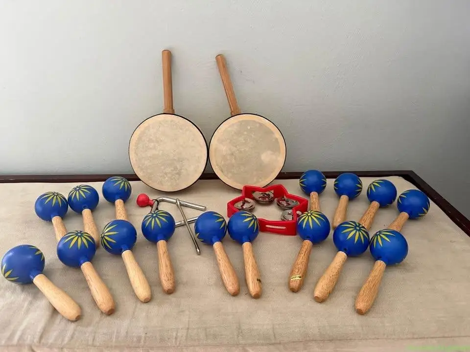 Kids Rhythm Instrument Set-Maracas, Hand Drums,