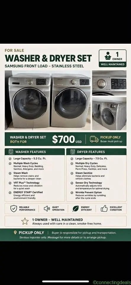 Washer and Dryer Set