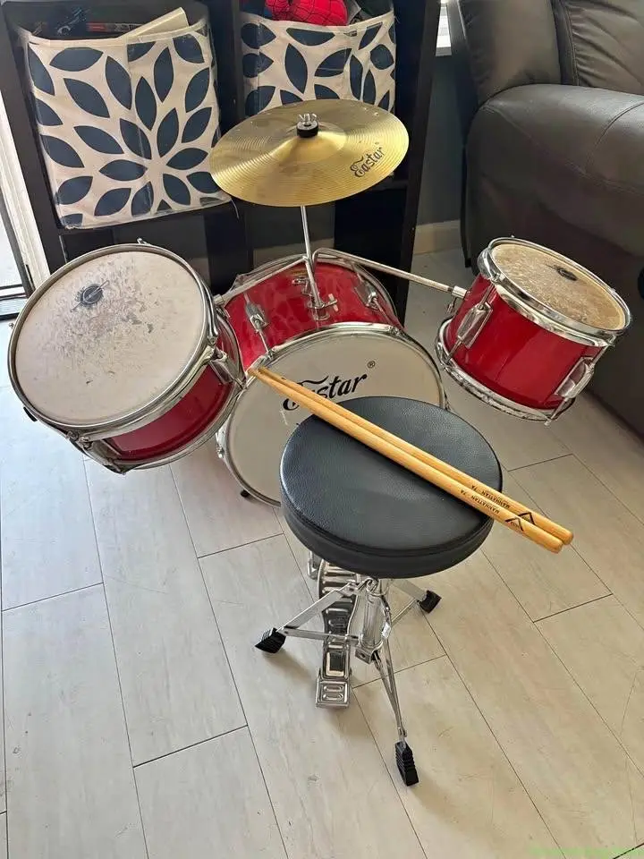 Kids drum set and piano
