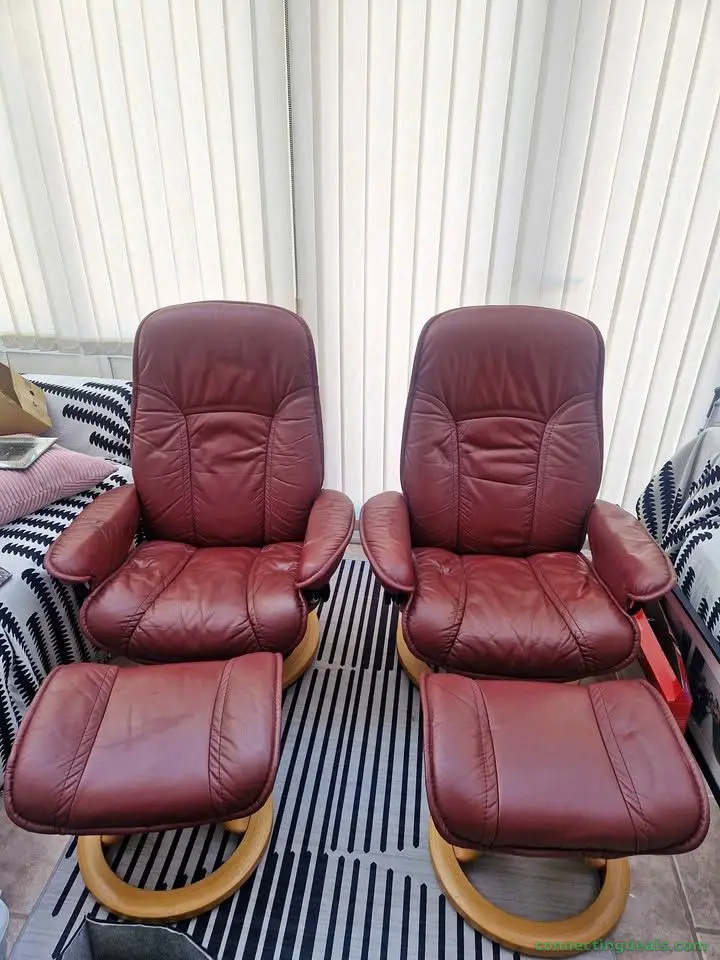 Swivel/recliner chairs with foot stools
