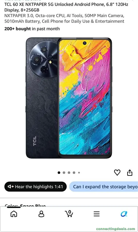 TCL 60 XE NXTPAPER 5G Unlocked Android Phone,