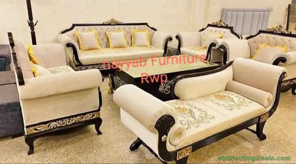 Seven seater sofa set full solid wood structure