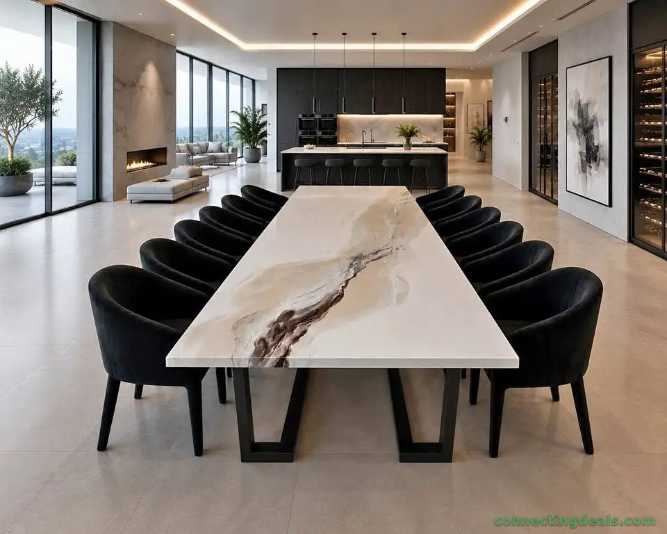 12 seater, bespoke, handmade resin dining table