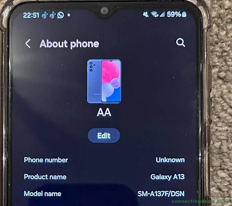 Samsung Galaxy A13 mobile phone