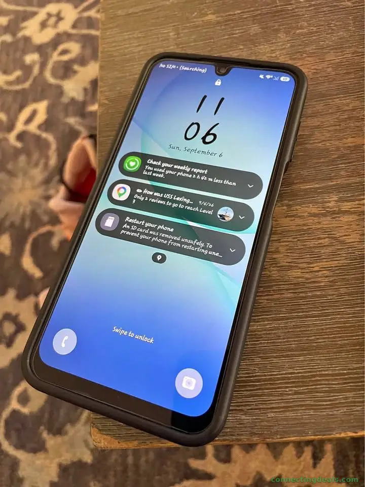 Samsung A17 w/screen protector, wallet case & 256