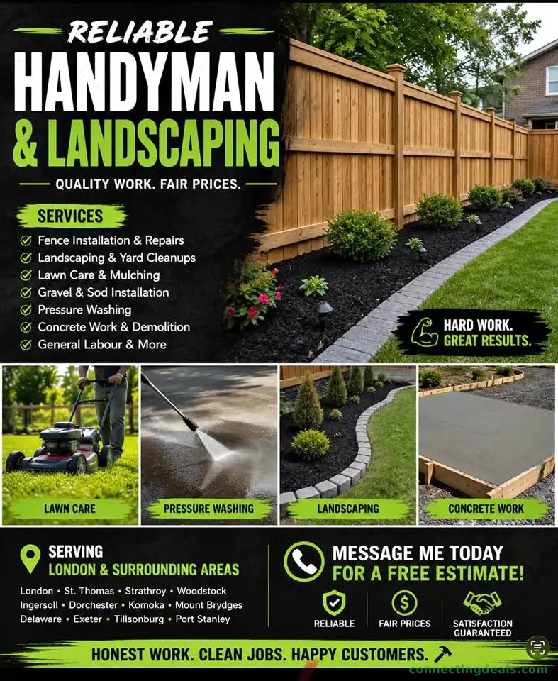 Reliable handyman available in London, Ontario.