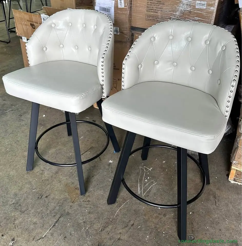 Counter Height Bar Stools Set of 2, 26" Swivel