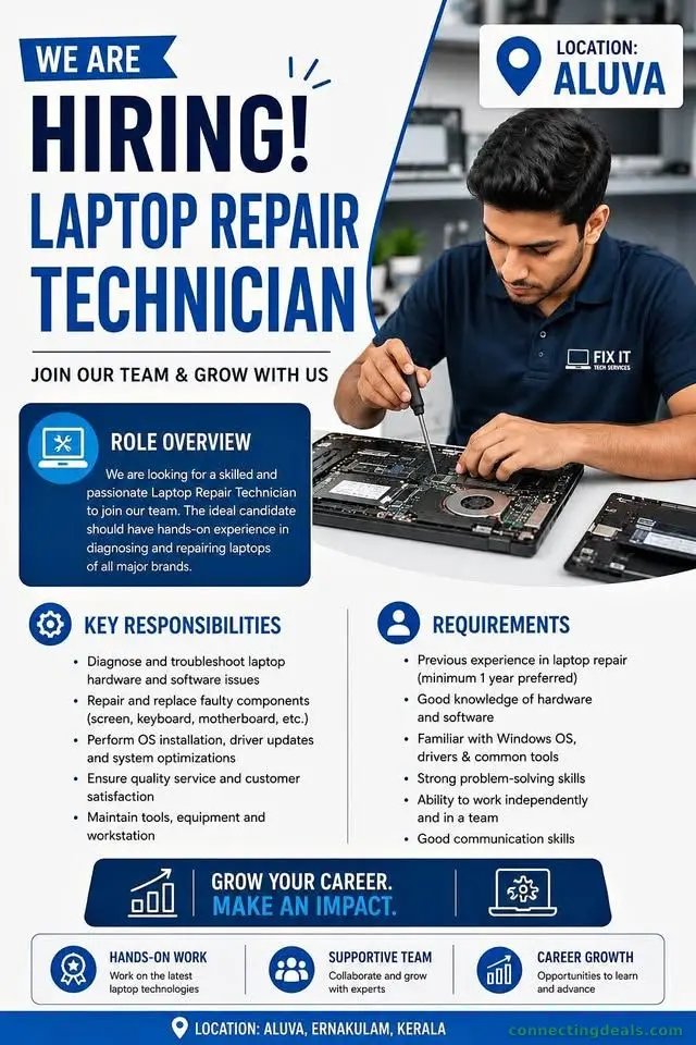 Laptop repair technician needed