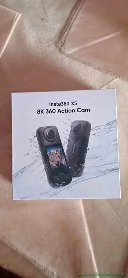 Insta360 X5 8K camera. Noir jdida .