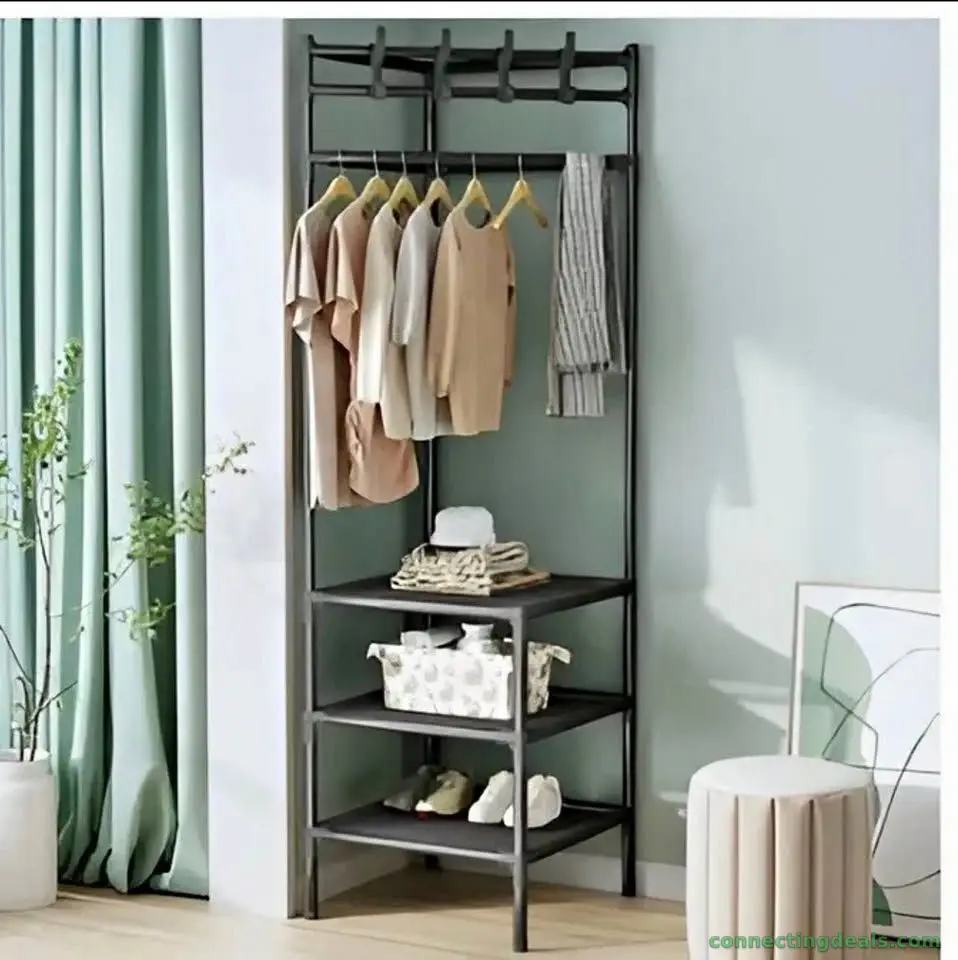 Multi-Function Corner Coat Rack, Floor Stationary
