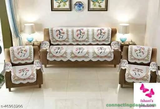 Designer Floral Cotton 5 Seater Sofa with Arms