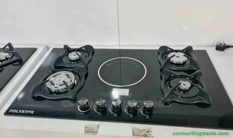 Polyester 4burners 1electric cabinet gas cooker