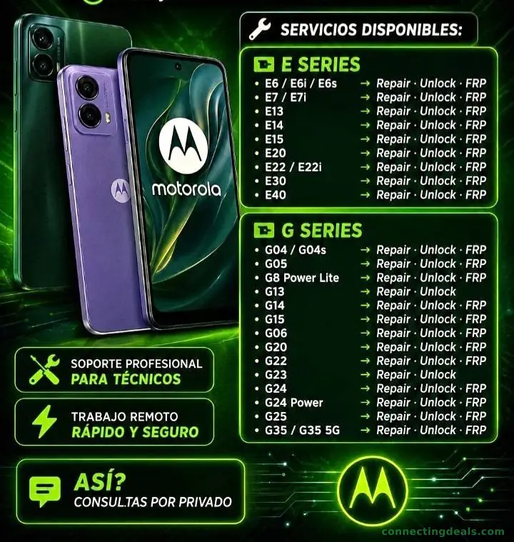 SERVICE MOTOROLA FRP Y REPAIR SEÑAL. (SOLO LOS