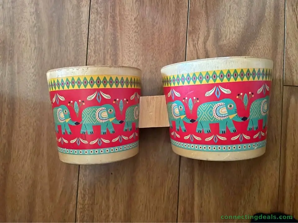 Elephant Pattern Bongo Drums