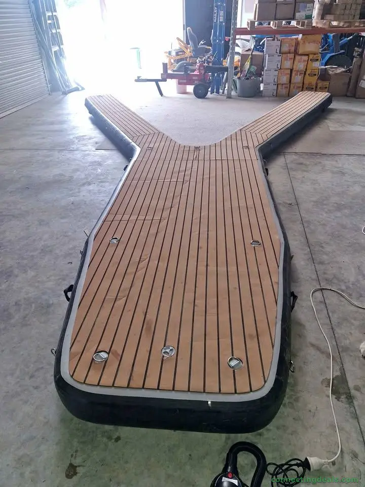Y dock with teak eva and 240v inflate/deflate pump