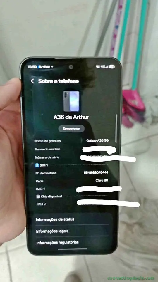 Troco Samsung Galaxy A36 em iPhone