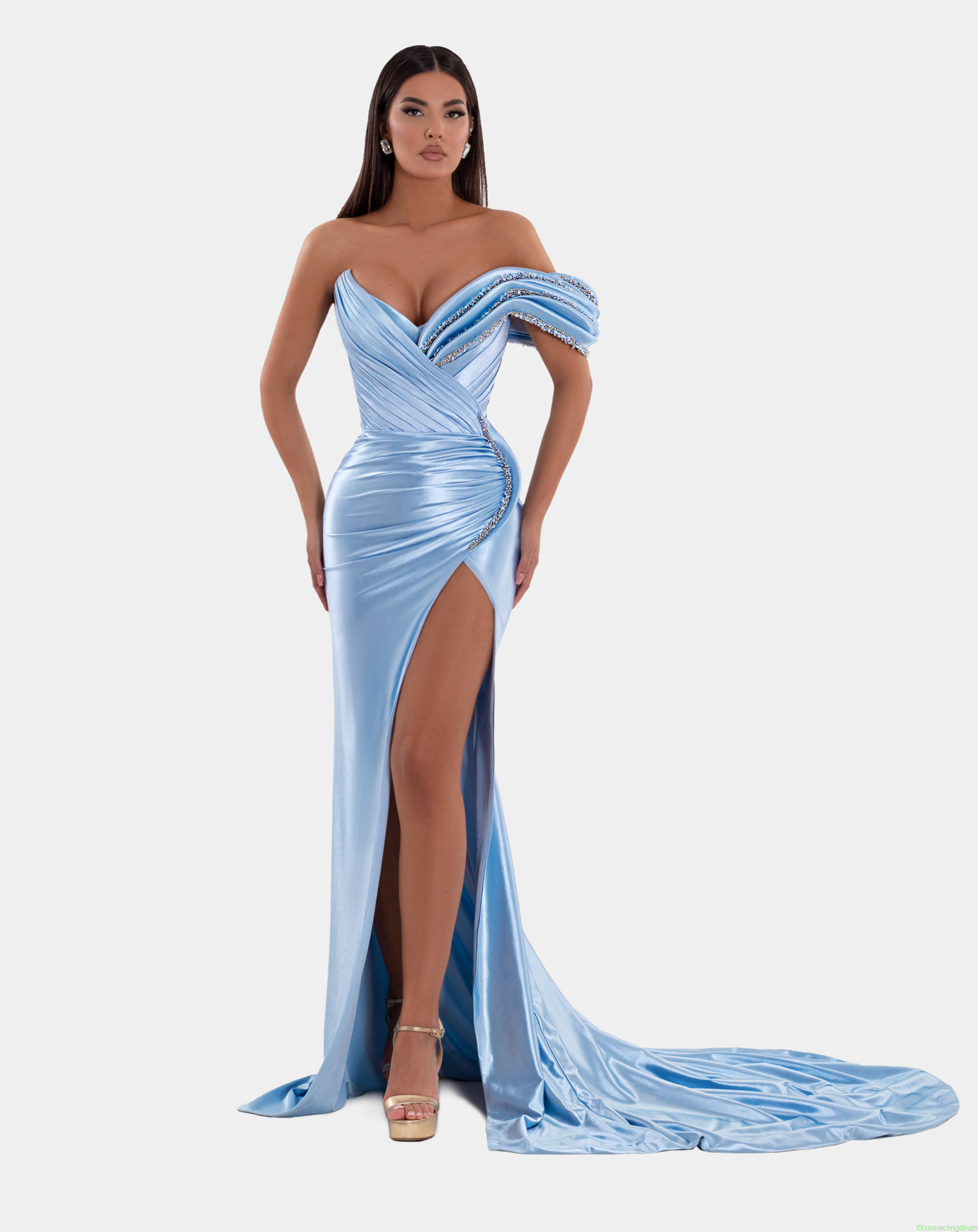 BARDOT BABY BLUE CORSET DRESS