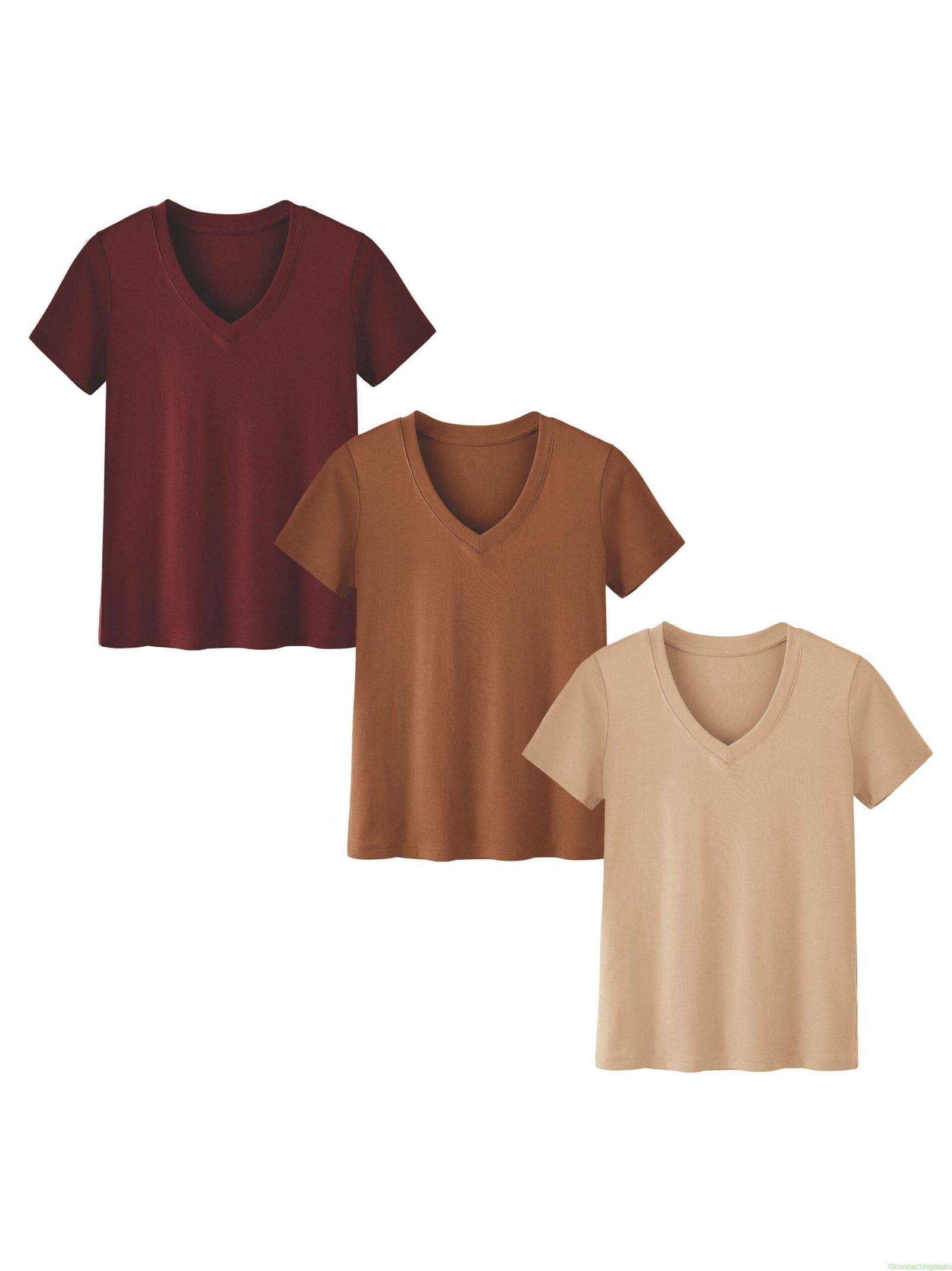 SHOWITTY 3-Pack Plus Size V-Neck T-Shirts