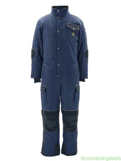 RefrigiWear 54 Gold Coveralls Navy Fit Big &