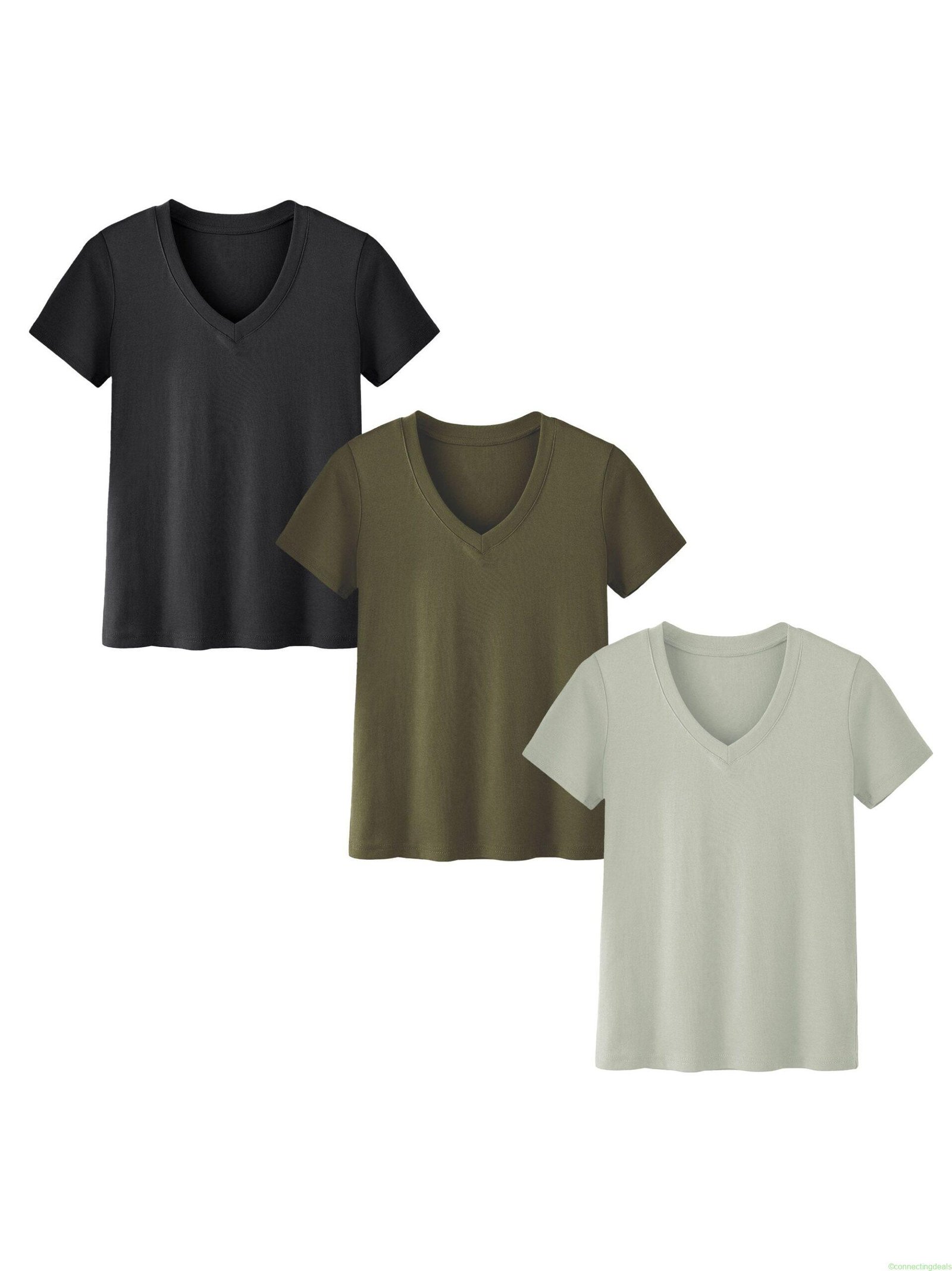 SHOWITTY 3-Pack Plus Size V-Neck T-Shirts