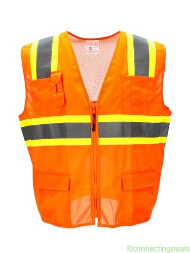 RefrigiWear Orange Safety Vest Fit Big & Tall M