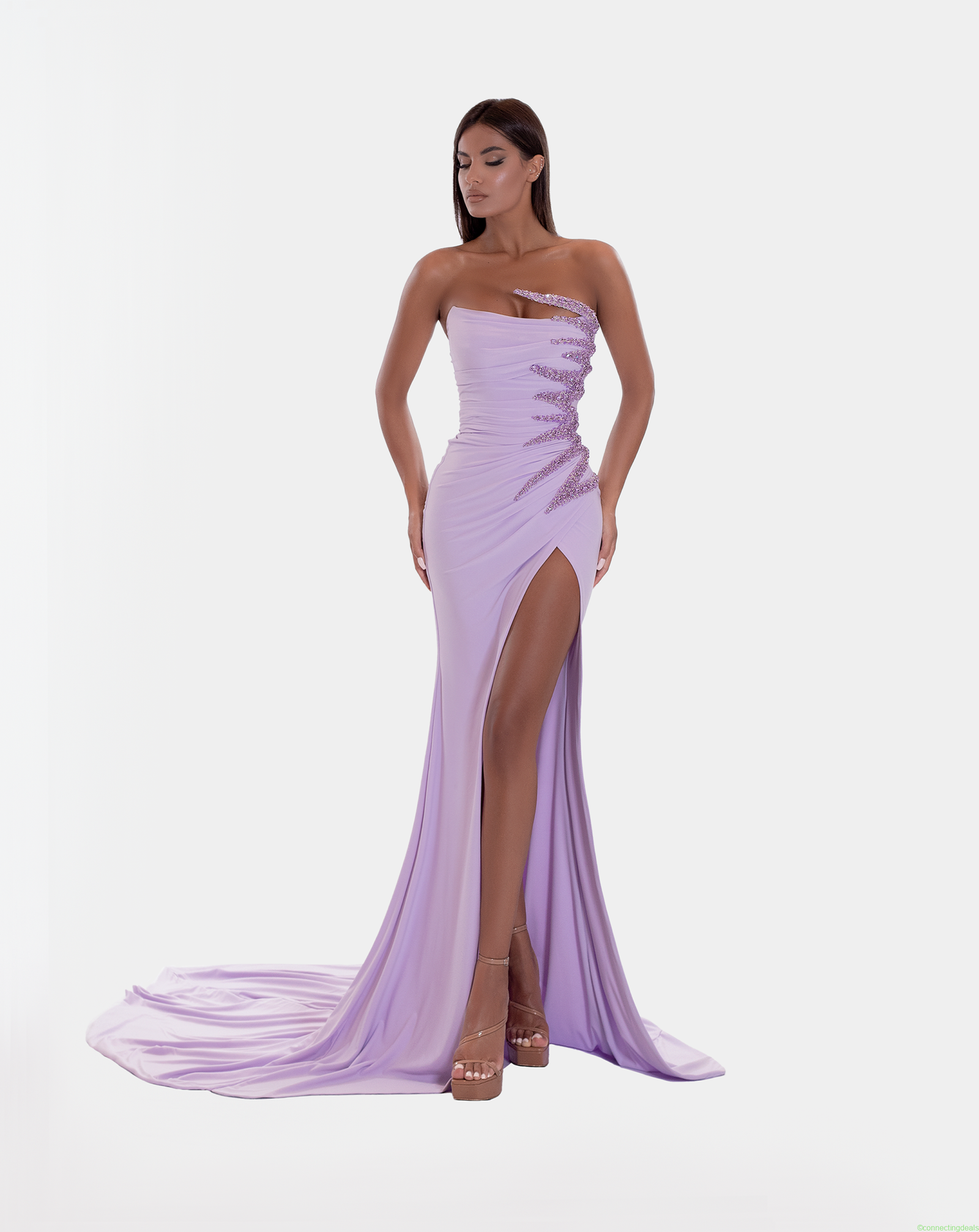 free ads CORSET LONG DRESS IN LILAC