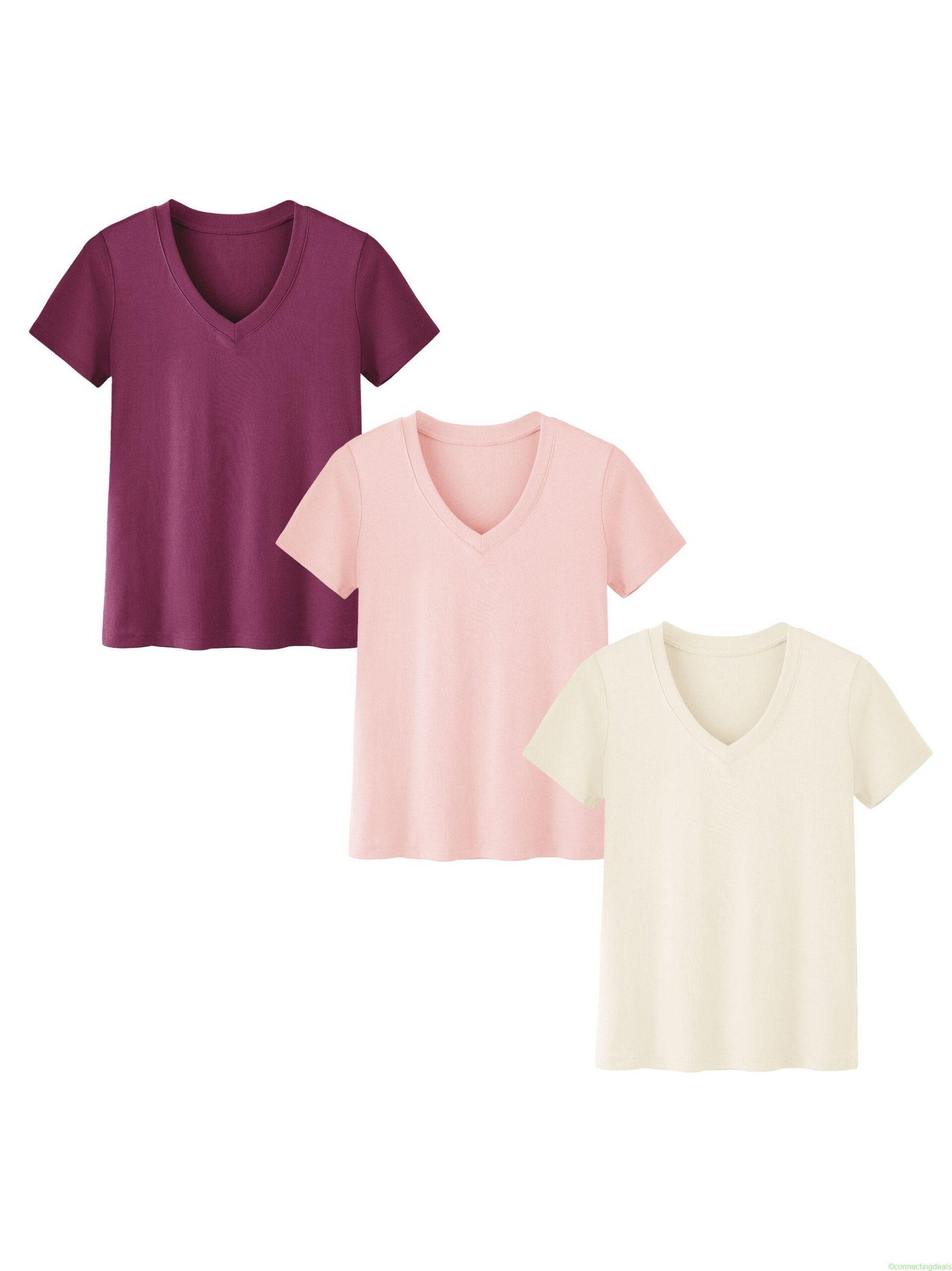 SHOWITTY 3-Pack Plus Size V-Neck T-Shirts
