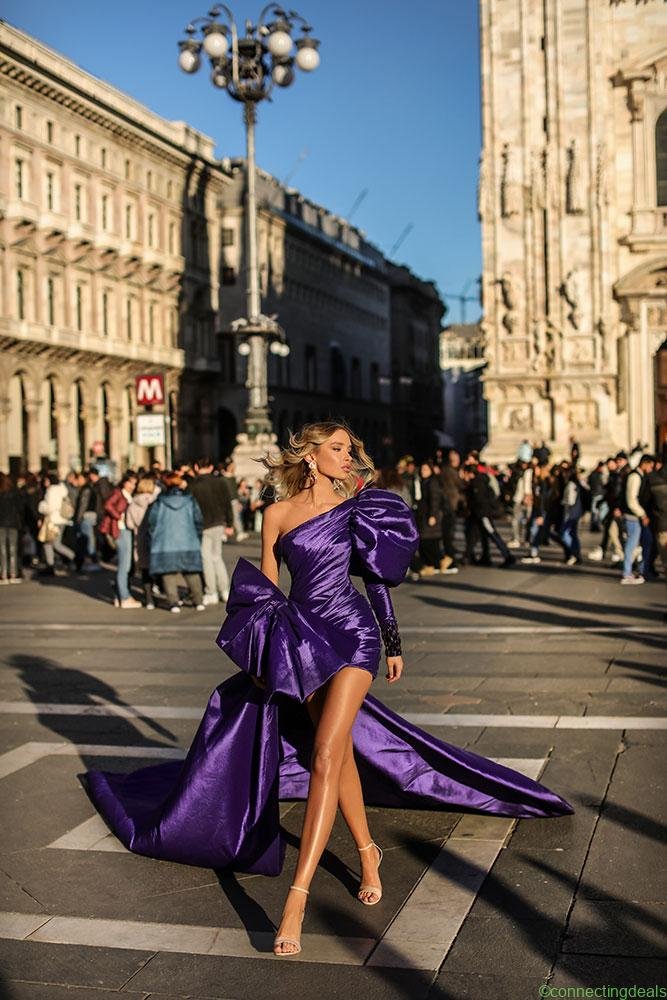 One Shoulder Big Bow Dress