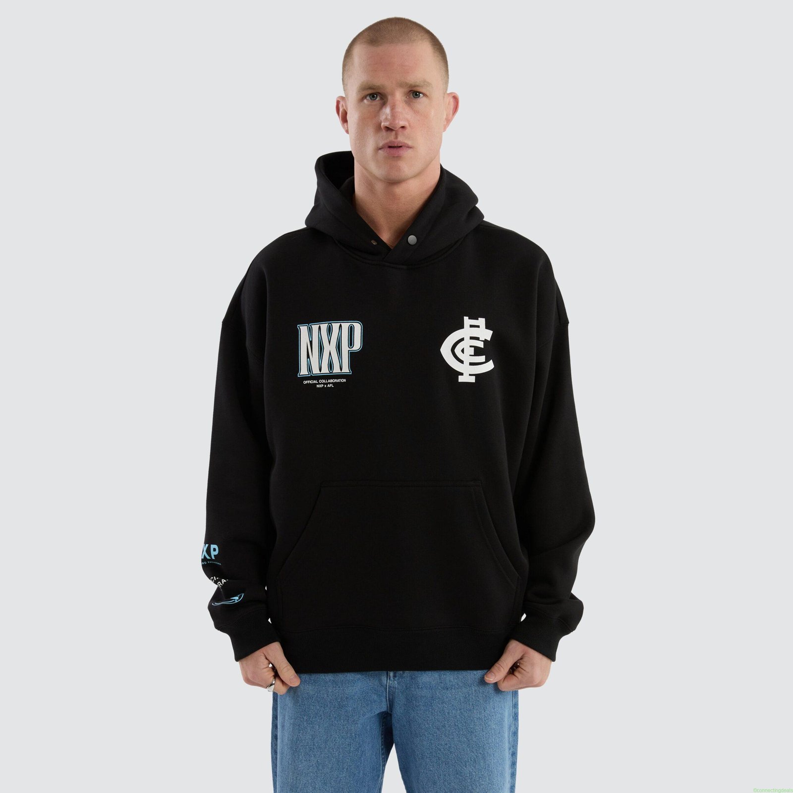 Carlton Blues Fighter Hoodie Jet Black