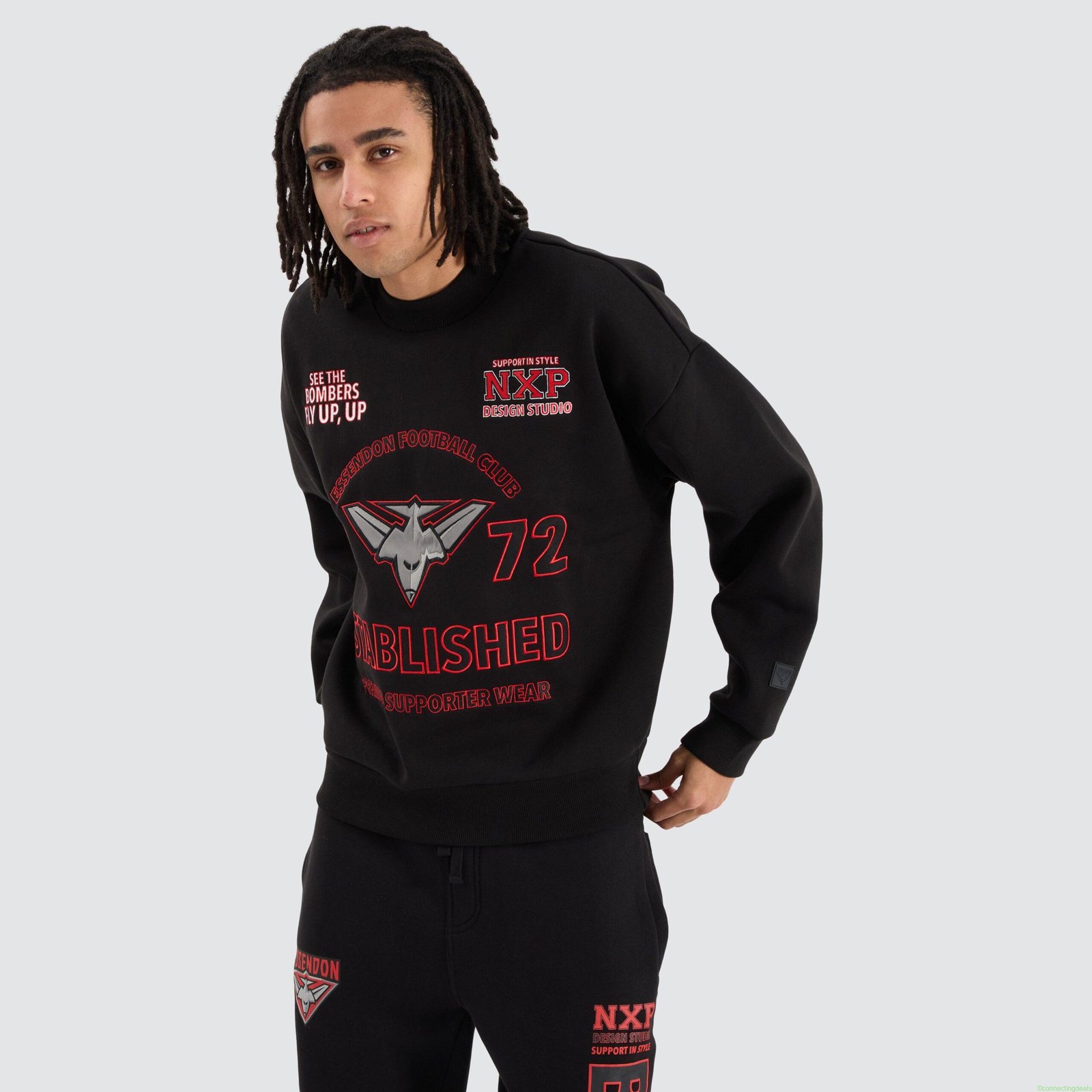 Essendon Bombers AFL Box Fit Sweater Jet