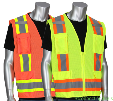 Avaska HiVis Mesh Contrast Vest OrangeBlack