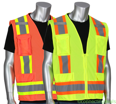 Avaska HiVis Mesh Contrast Vest LimeBlack