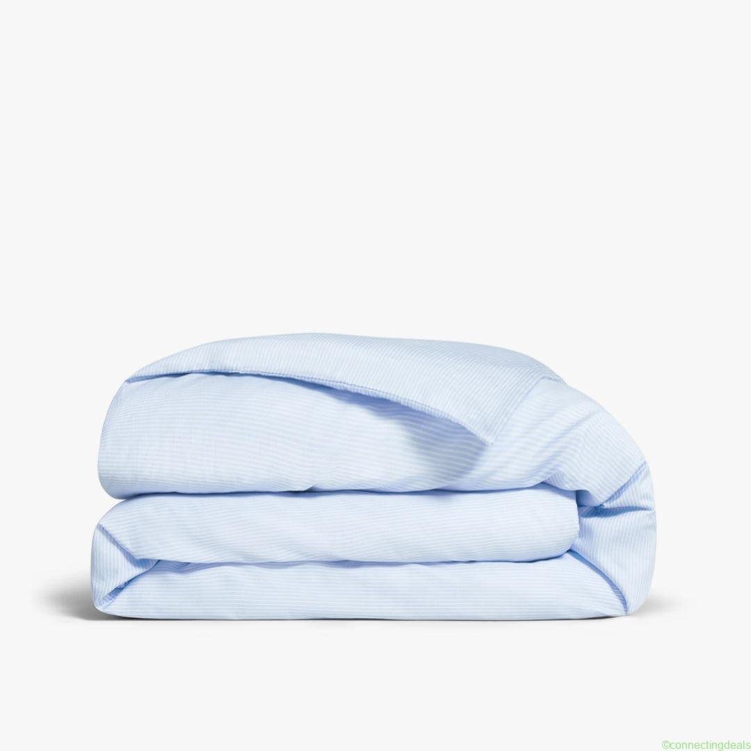 free ads Striped Cotton Duvet Cover Blue Dore &