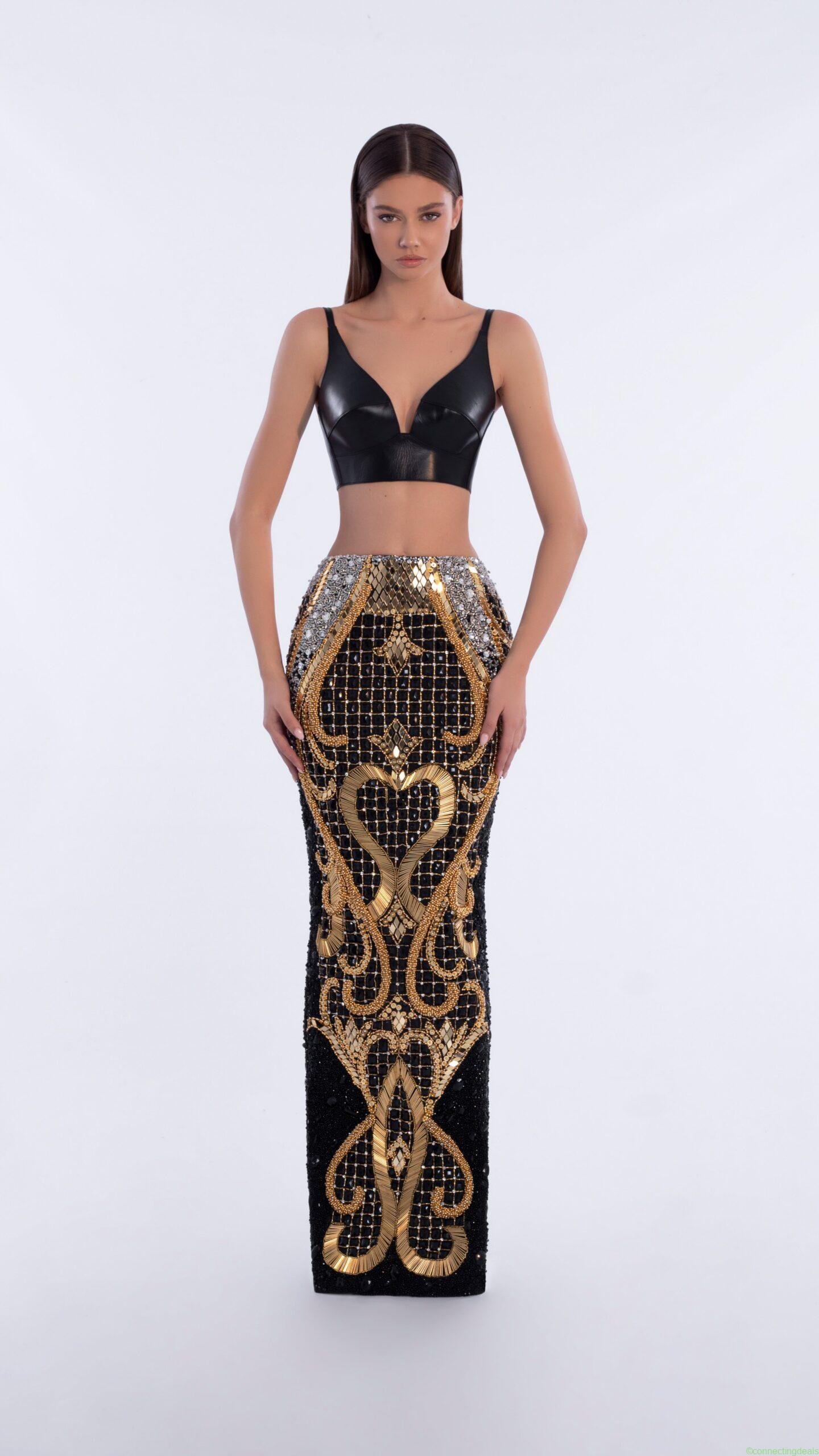 Leather Bra And Skirt Set